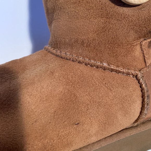 UGG Bailey Button Triplet II Tall Shearling-lined Boots Chestnut Size 7 - Picture 8 of 9